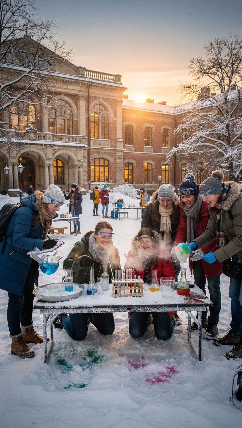 Kémiai reakciók folyamatának bemutatása laboratóriumi környezetben.